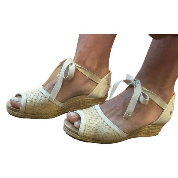 UGG Tan Delmar‎ Espadrille Wedge Size 8.5 - Picture 3 of 7